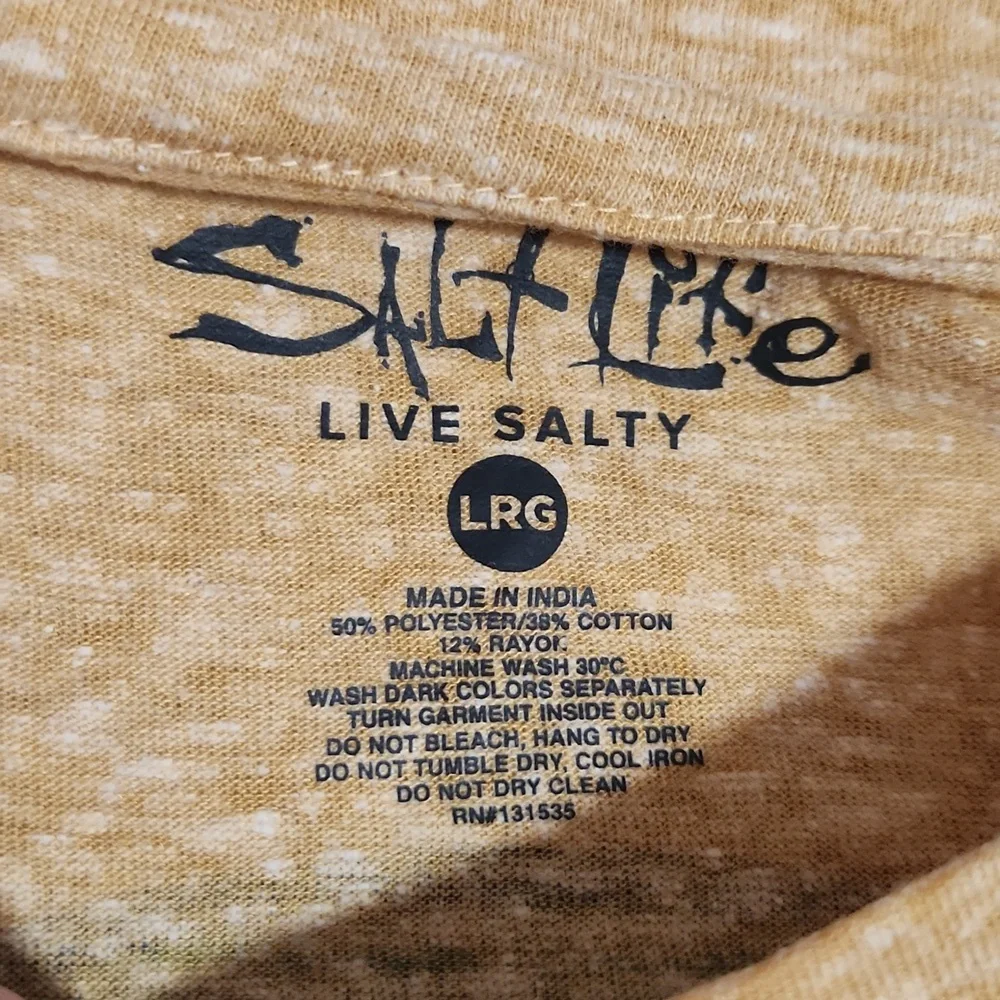 NWT Salt Life Men’s Heritage Logo Long Sleeve Tee - Gold Heather - Large - Picture 7 of 8